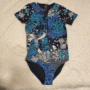 Johnny Was Blue Print Neoprene One Piece-NWT